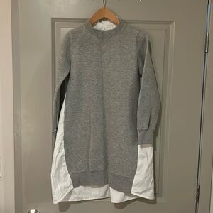 Sacai Sweathsirt Poplin Hybrid Dress